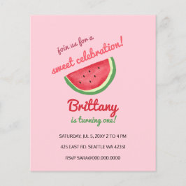 バジェットスイカ夏の誕生日パーティーの招待状