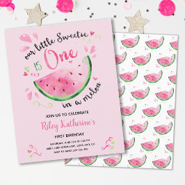 バジェットスイカ夏ファースト誕生日招待状