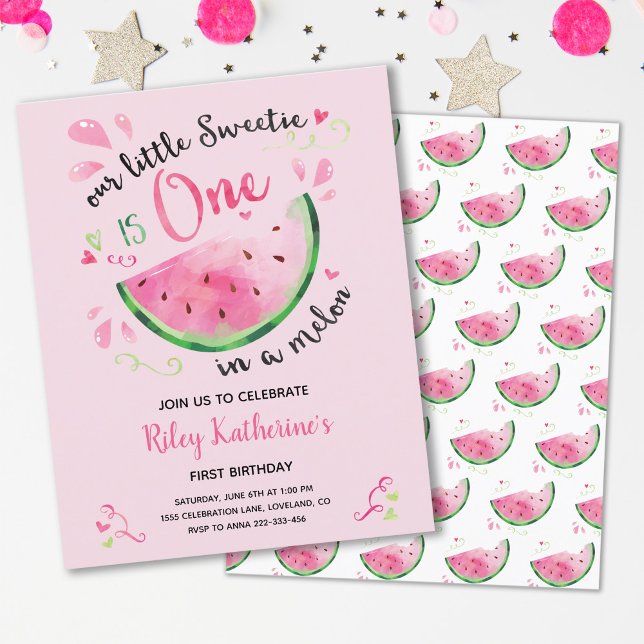 バジェットスイカ夏ファースト誕生日招待状 (クリエイターアップロード済み)