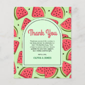 バジェットスイカ赤ちゃんシャワーサンキューカード (正面)