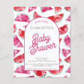 バジェットスイカ赤ちゃんシャワー招待状 (正面)