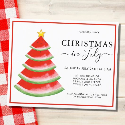 バジェットスイカ7月のクリスマスパーティー招待状