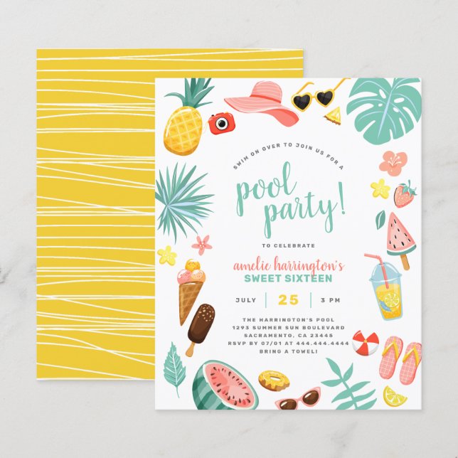 バジェットスイカ、パイナップル&トロピカルプールパーティー (正面/裏面)