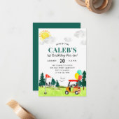 バジェットスイングバイフォーアパルティーキッズゴルフ誕生日 ノートカード (正面/裏面インサイチュ)