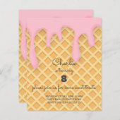 バジェットスウィートトリートアイスクリーム誕生日招待状 (正面/裏面)