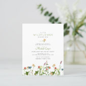 バジェットスウィートワイルドフラワーベビーシャワー招待状 (スタンド正面)