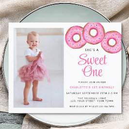 バジェットスウィートワンドーナツ写真1st誕生日招待状