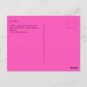 バジェットスウィート15ピンクグリッターフォイルキンセアニェラ ポストカード (裏面)