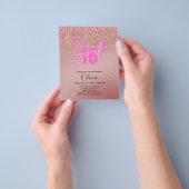 バジェットスウィート16ピンクグリッターホイルガーリーモダンFl チラシ (手)