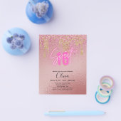 バジェットスウィート16ピンクグリッターホイルガーリーモダンFl チラシ (シングル)