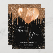 バジェットスウィート16ブラック金ゴールド感謝していグリッターユー (正面/裏面)