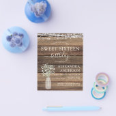 バジェットスウィート16誕生日素朴招待状 チラシ (シングル)