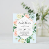 バジェットスカイブルーフローラブライダルシャワーフライヤー (スタンド正面)