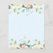 バジェットスカイブルーフローラブライダルシャワーフライヤー (裏面)