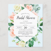 バジェットスカイブルーフローラブライダルシャワーフライヤー (正面)