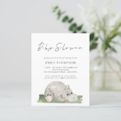 バジェットスクリプトキュートヒッポベビーシャワー招待状 (スタンド正面)