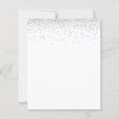 バジェットスクリプトシルバーグリッター結婚式招待状 (裏面)