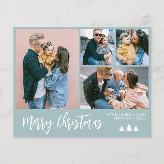 バジェットスクリプトフォトコラージパインクリスマスホリデー チラシ (正面)