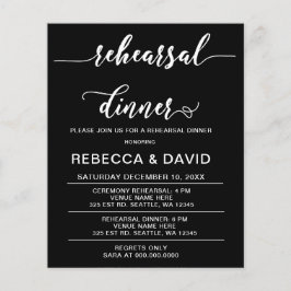 バジェットスクリプトブラックリハーサルディナー招待状