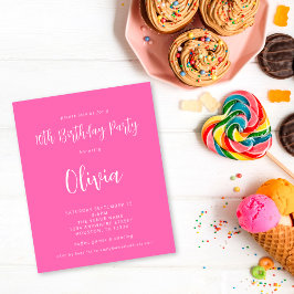 バジェットスクリプトホットピンク10th誕生日パーティー