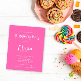 バジェットスクリプトホットピンク11th誕生日パーティー