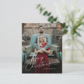 バジェットスクリプトメリークリスマスフォトホリデーカード (スタンド正面)