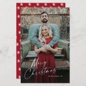 バジェットスクリプトメリークリスマスフォトホリデーカード (正面/裏面)