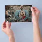 バジェットスクリプトメリークリスマスフォトホリデーカード チラシ (ハンドル)