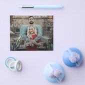 バジェットスクリプトメリークリスマスフォトホリデーカードF チラシ (シングル)