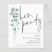 バジェットスクリプトユーカリプトゥスヘンパーティの招待状 (正面)