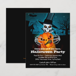 バジェットスケルトンとパンプキンハロウィーン招待状