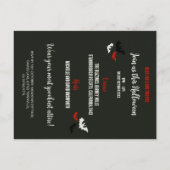 バジェットスケルトンをテーマにした大人のハロウィーン招待状 ポストカード (裏面)