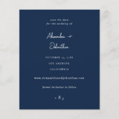 バジェットスタイリッシュシックモダン写真日付を保存2 Navy チラシ (裏面)