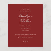 バジェットスタイリッシュシックモダン写真日付3赤を保存 チラシ (裏面)