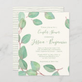 バジェットスタイリッシュユーカリ緑のカップルのシャワー (正面/裏面)