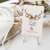 バジェットスタグテラコッタエレガントラスティックテーブル番号 招待状