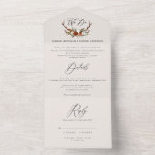 バジェットスタグテラコッタフローラ素朴エレガント性 オールインワン招待状 (内側)