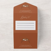 バジェットスタグテラコッタ植物素朴エレガント剤 オールインワン招待状 (外側)