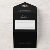 バジェットスタグブラックボタニカルラスティッエレガントク オールインワン招待状 (外側)