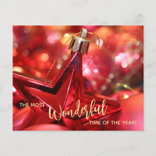 バジェットスタークリスマスオーナメントホリデーカード (正面)