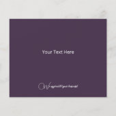 バジェットスターリークリスマスツリーパープルホリデーカード (裏面)