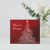 バジェットスターリークリスマスツリーレッドホリデーカード (スタンド正面)