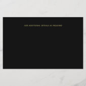 バジェットスターリーナイトネイビー金ゴールドA9結婚式の招待 (裏面)