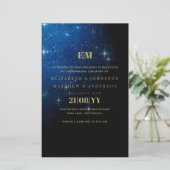 バジェットスターリーナイトネイビー金ゴールドA9結婚式の招待 (スタンド正面)