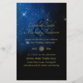バジェットスターリーナイトネイビー金ゴールドA9結婚式の招待 (正面)