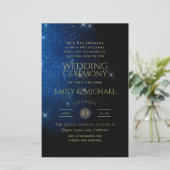 バジェットスターリーナイトネイビー金ゴールドA9結婚式の招待 (スタンド正面)