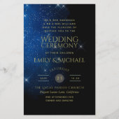 バジェットスターリーナイトネイビー金ゴールドA9結婚式の招待 (正面)