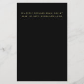 バジェットスターリーナイトネイビー金ゴールドA9結婚式の招待 (裏面)