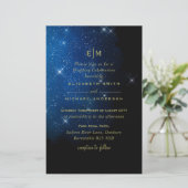 バジェットスターリーナイトネイビー金ゴールドA9結婚式の招待 (スタンド正面)