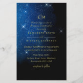 バジェットスターリーナイトネイビー金ゴールドA9結婚式の招待 (正面)